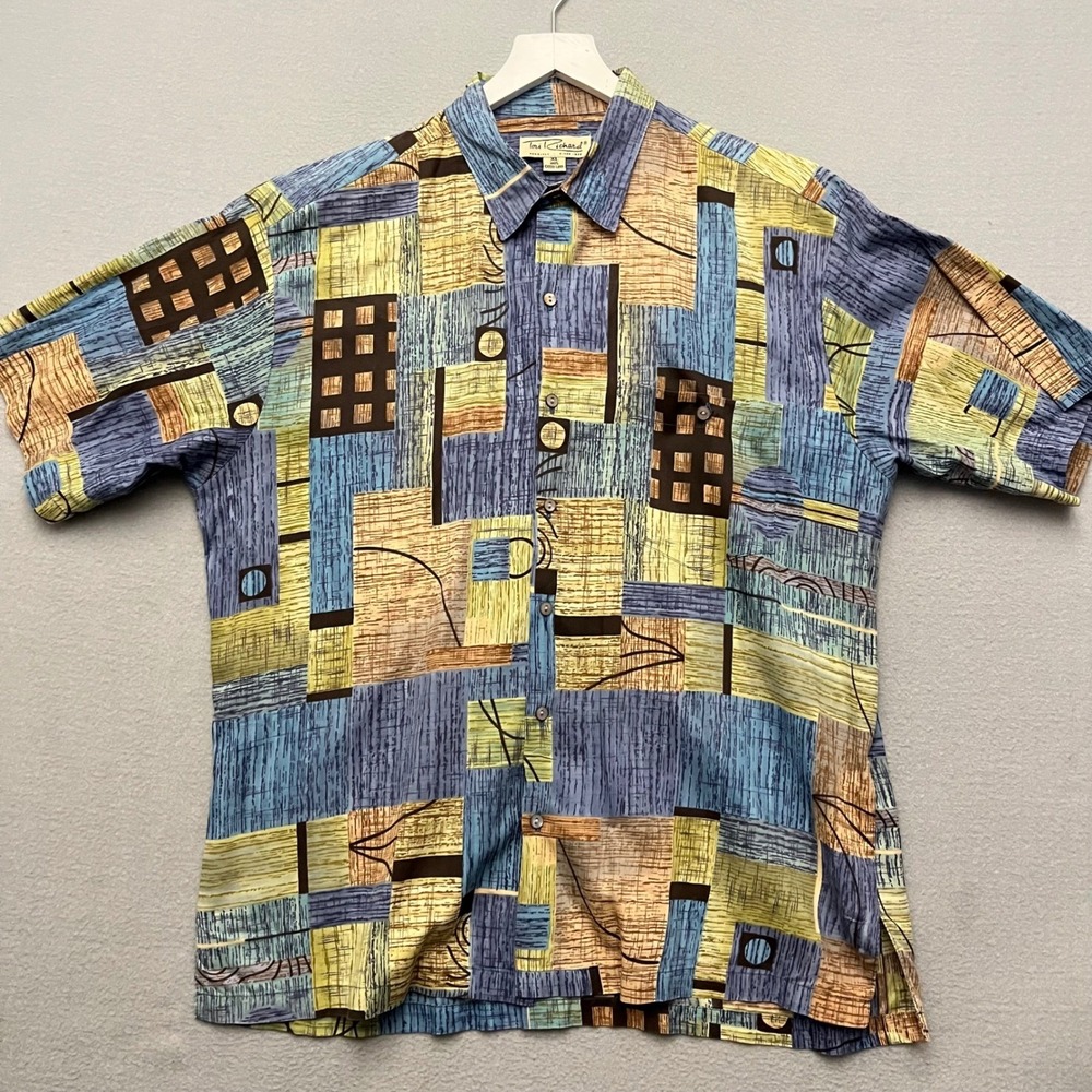 VTG Tori Richard Hawaii Shirt XL Cotton Lawn Abstract Aloha Camp Made USA 23x29 - Picture 3 of 11